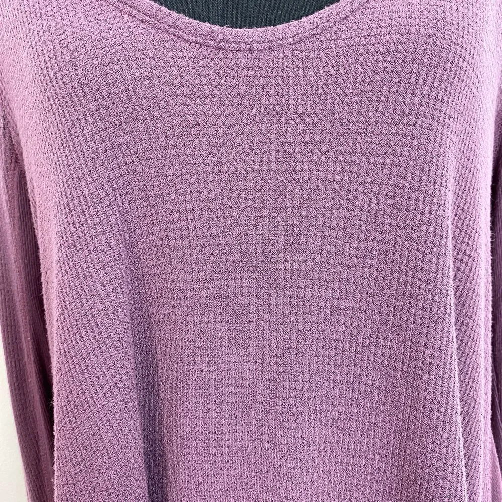 We‎ The Free Waffle Knit Thermal Scoop Neckline Long Sleeve Tunic Small